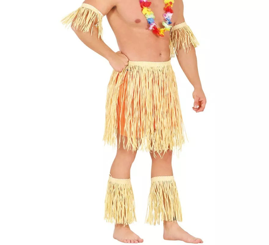 Translation missing: fr.Disfraz o Kit de Hawaiano o Polinesio: Brazalete, Falda y Espinilleras