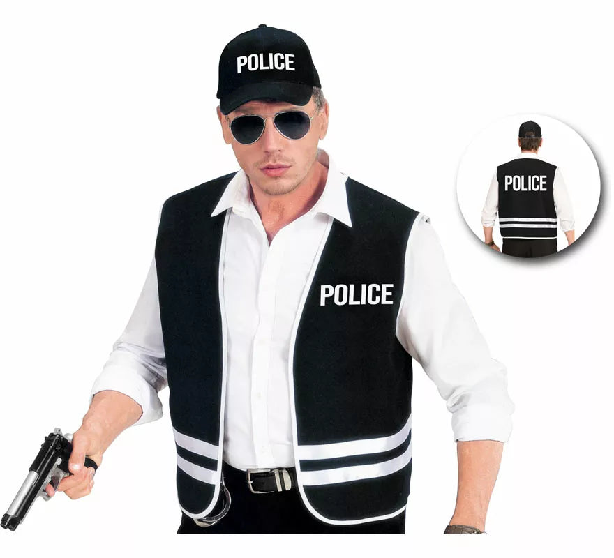 Translation missing: fr.Disfraz o Kit de Policía para adultos: Chaleco y Gorra