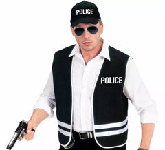 Costume ou équipement de police pour adulte : gilet et casquette