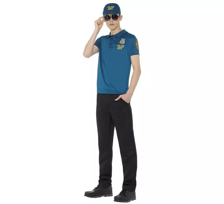 Translation missing: fr.Disfraz o Kit de Policía para hombre: Camiseta, Gorra y gafas