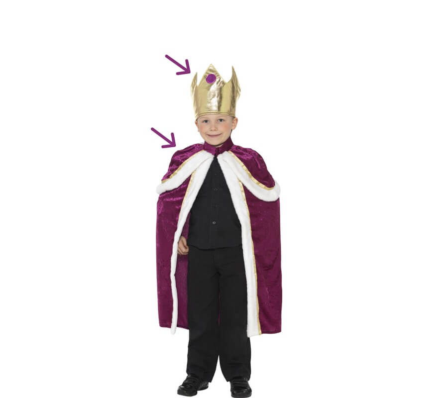 Translation missing: fr.Disfraz o Kit de Rey Mago: Capa y Corona para niño