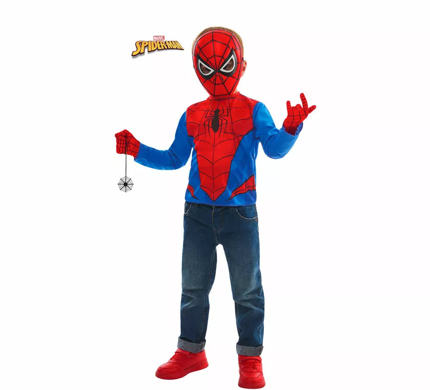 Translation missing: fr.Disfraz o Kit de Spiderman para niño: Camiseta, Telaraña, Máscara y Guantes