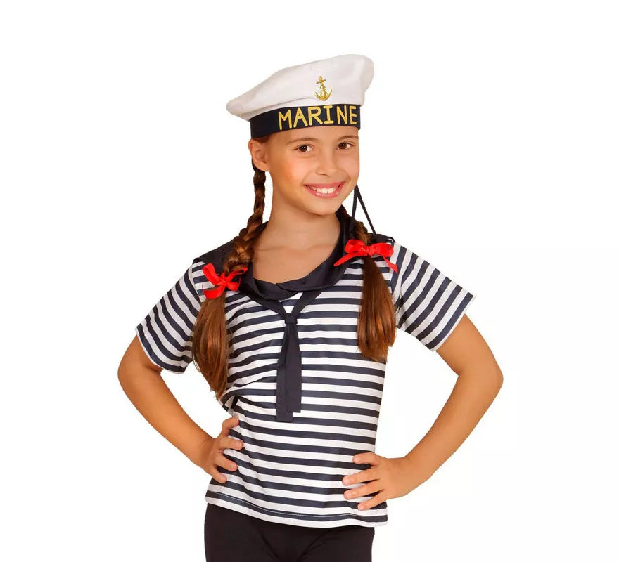 Translation missing: fr.Disfraz o Kit Marinero Clásico a Rayas Infantil: Camiseta y Gorra