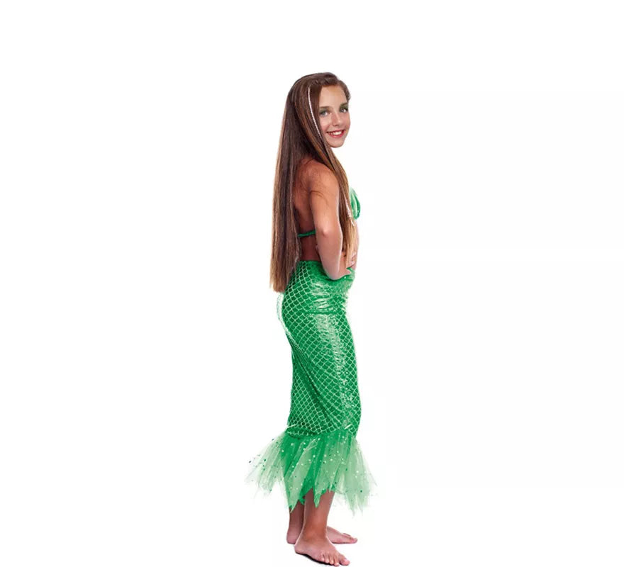 Translation missing: fr.Disfraz o Kit Sirena Verde para niña: Top y Falda