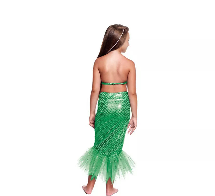 Translation missing: fr.Disfraz o Kit Sirena Verde para niña: Top y Falda