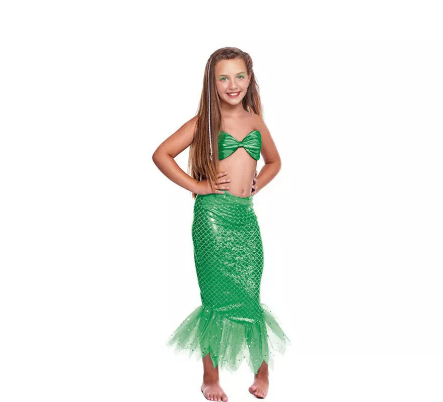Translation missing: fr.Disfraz o Kit Sirena Verde para niña: Top y Falda