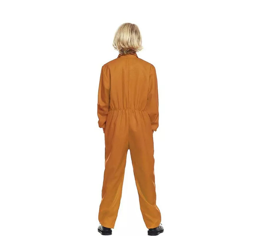 Translation missing: fr.Disfraz o Mono Trabajador naranja cierre frontal para niño