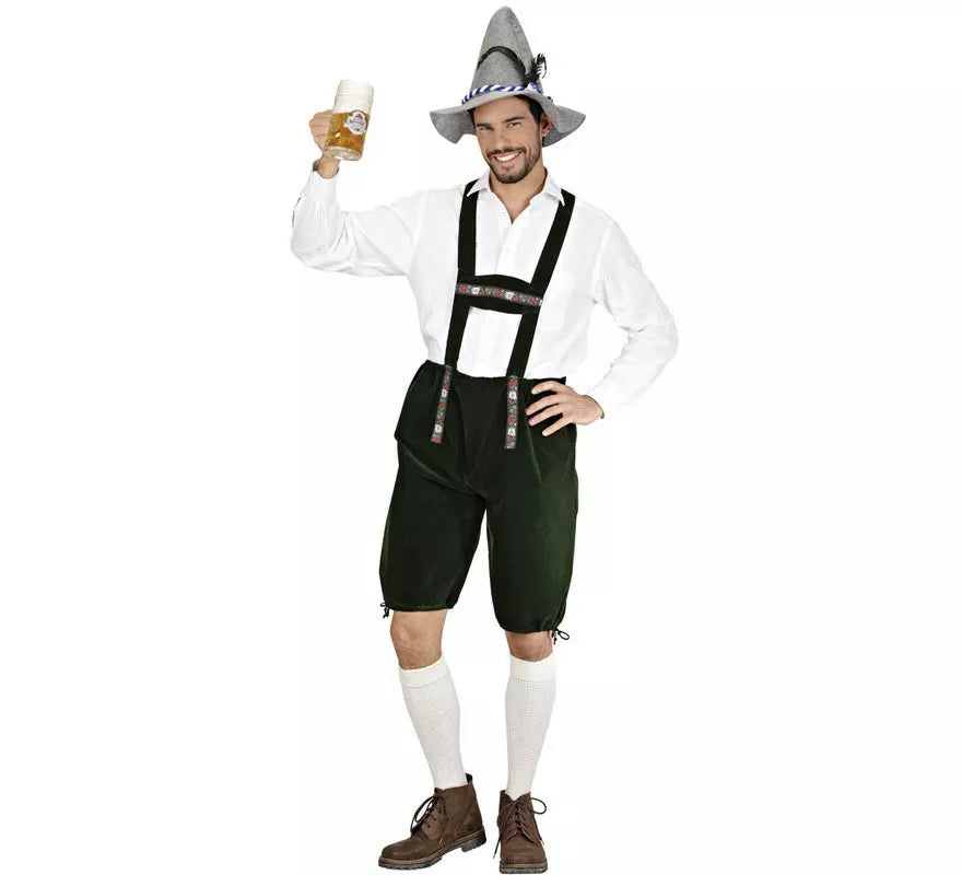 Translation missing: fr.Disfraz o Peto Lederhosen de Bávaro oscuro para hombre