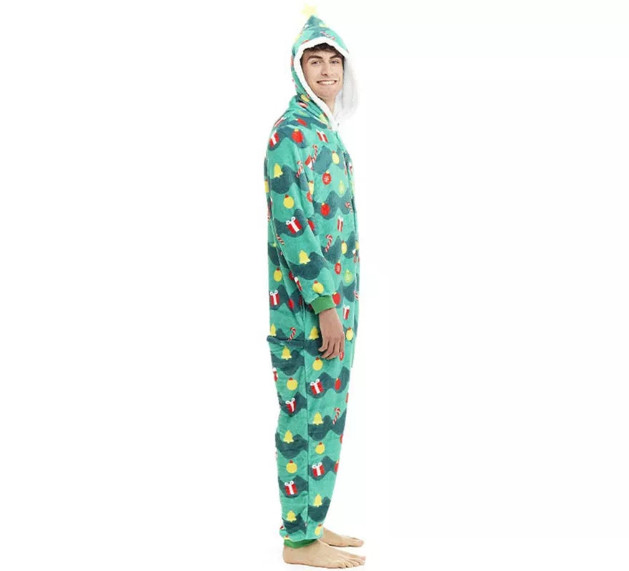 Translation missing: fr.Disfraz o Pijama Árbol de Navidad con capucha para adulto