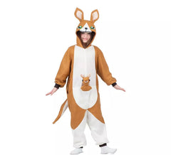 Déguisement kangourou ou pyjama avec capuche et peluche pour enfant