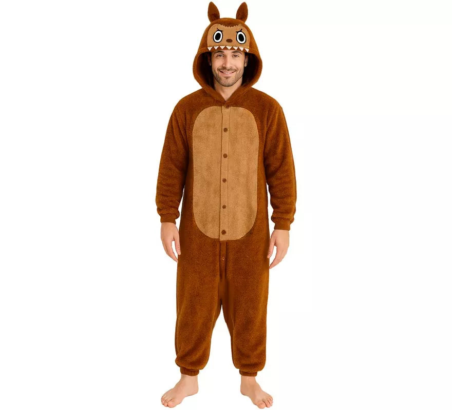 Translation missing: fr.Disfraz o Pijama de Monstruo Lulú marrón para hombre