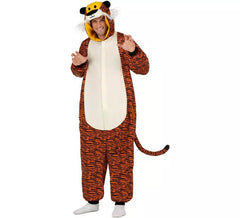 Déguisement de tigre foncé ou pyjama à capuche pour adulte