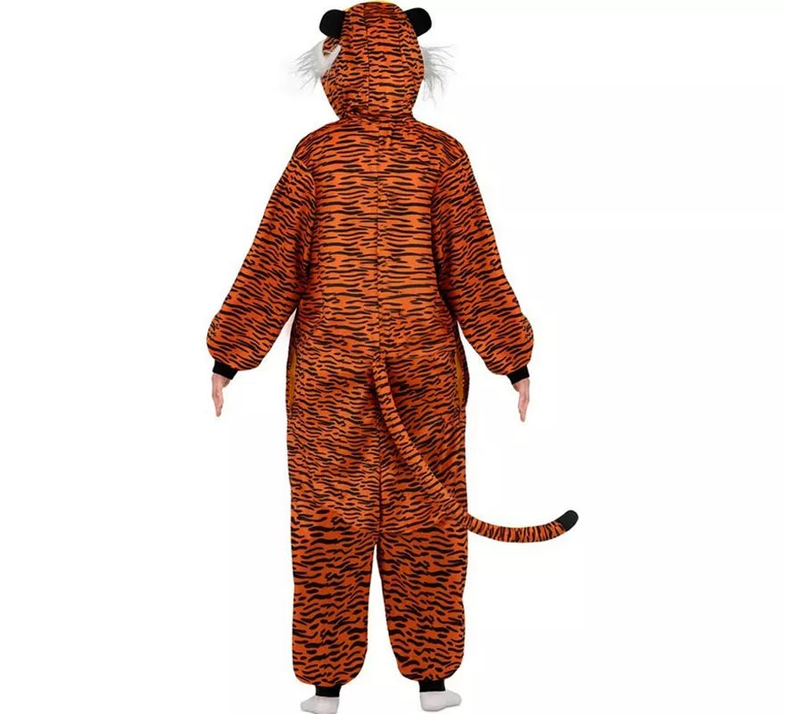 Translation missing: fr.Disfraz o Pijama de Tigre oscuro con capucha para adulto