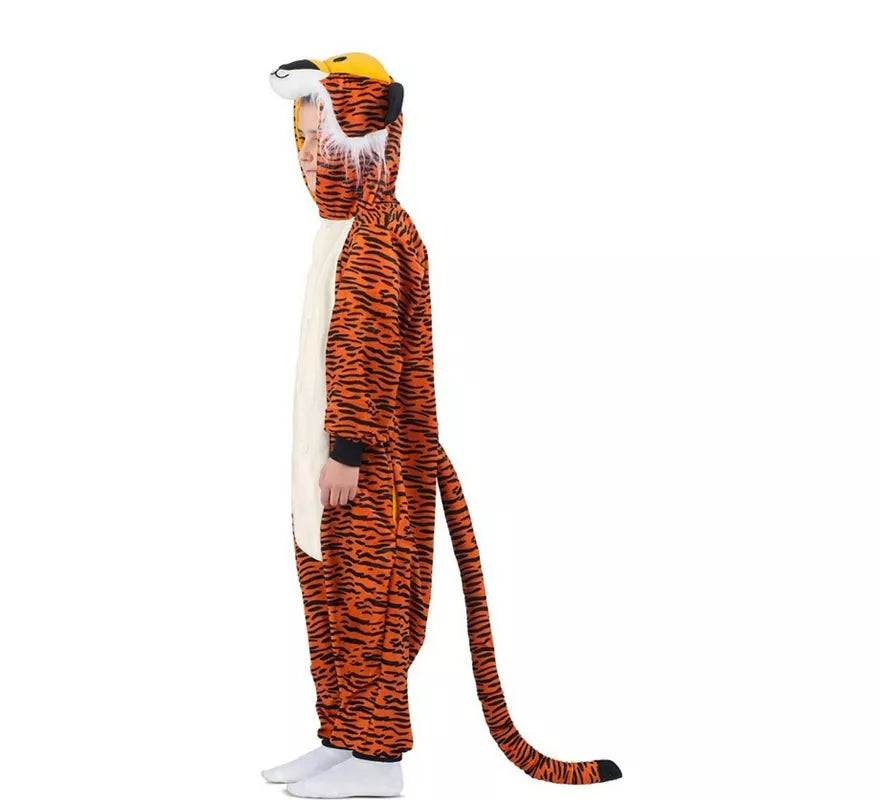 Disfraz o Pijama de Tigre oscuro con capucha para niños