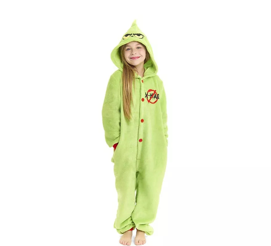 Translation missing: fr.Disfraz o Pijama Duende Navideño verde para niños
