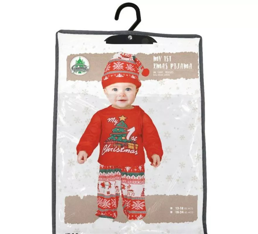 Translation missing: fr.Disfraz o Pijama My 1st Christmas rojo para bebé