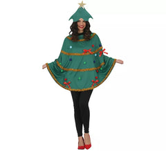 Déguisement d'arbre de Noël ou poncho pour femme