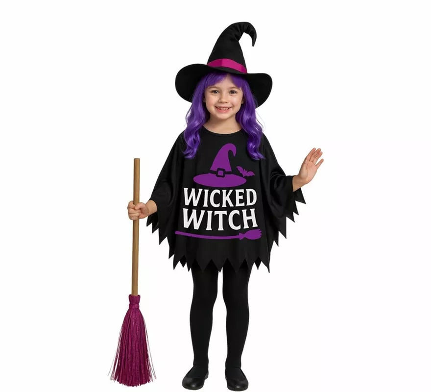 Translation missing: fr.Disfraz o Poncho de Brujita con Sombrero para niña