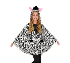 Costume ou Poncho Zèbre avec Capuche pour enfant