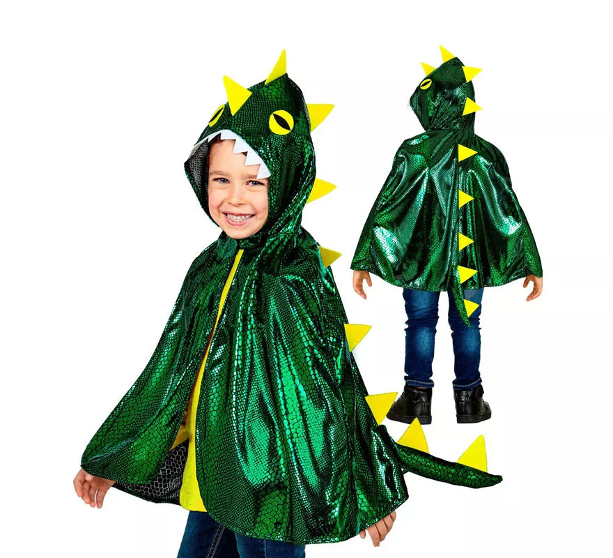 Translation missing: fr.Disfraz o Poncho de Dragón Verde Brillante con Capucha para niños