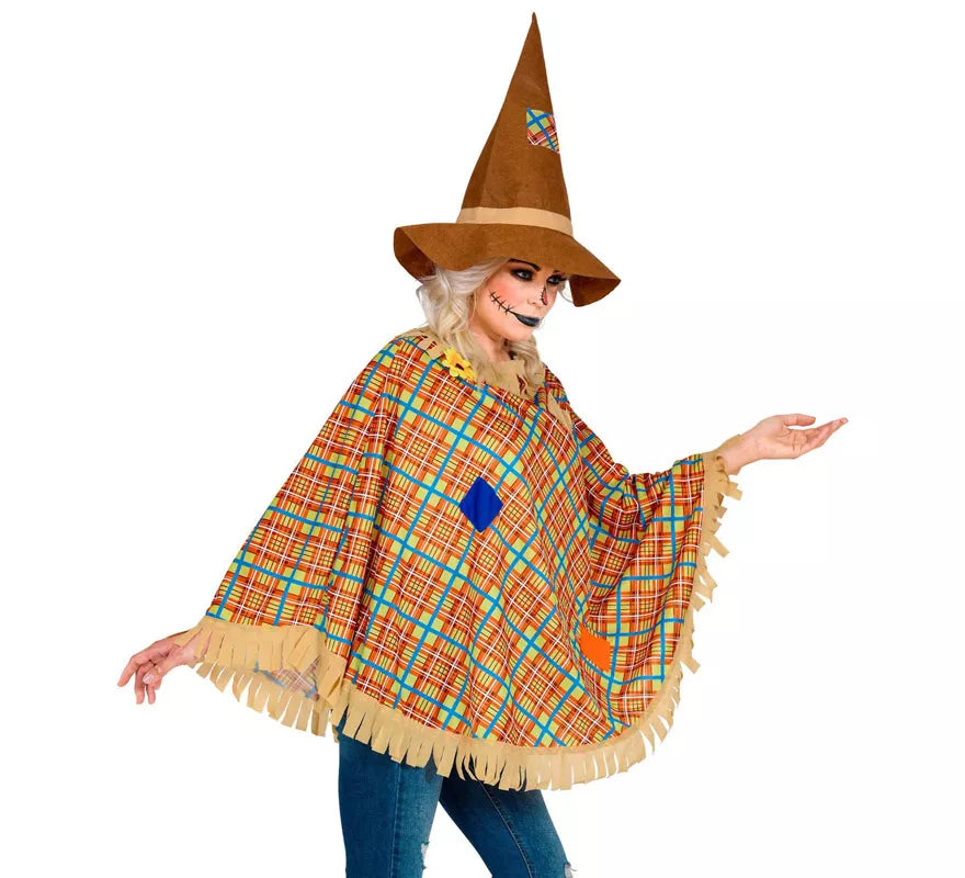 Translation missing: fr.Disfraz o Poncho de Espantapájaros con Sombrero para adulto