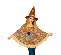 Costume d'Épouvantail ou Poncho avec Chapeau pour enfant