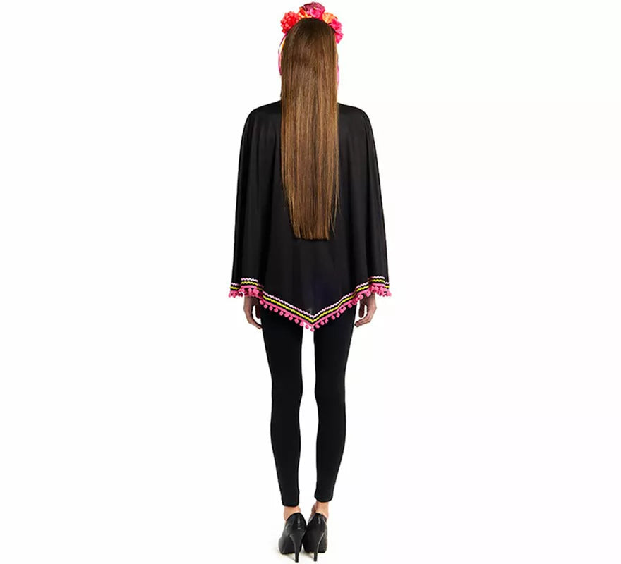 Translation missing: fr.Disfraz o Poncho de Esqueleto Catrina para mujer