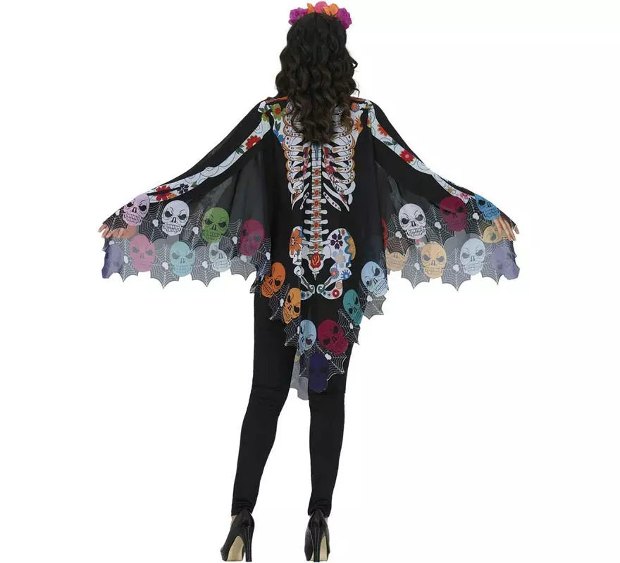 Translation missing: fr.Disfraz o Poncho de Esqueleto Catrina para mujer