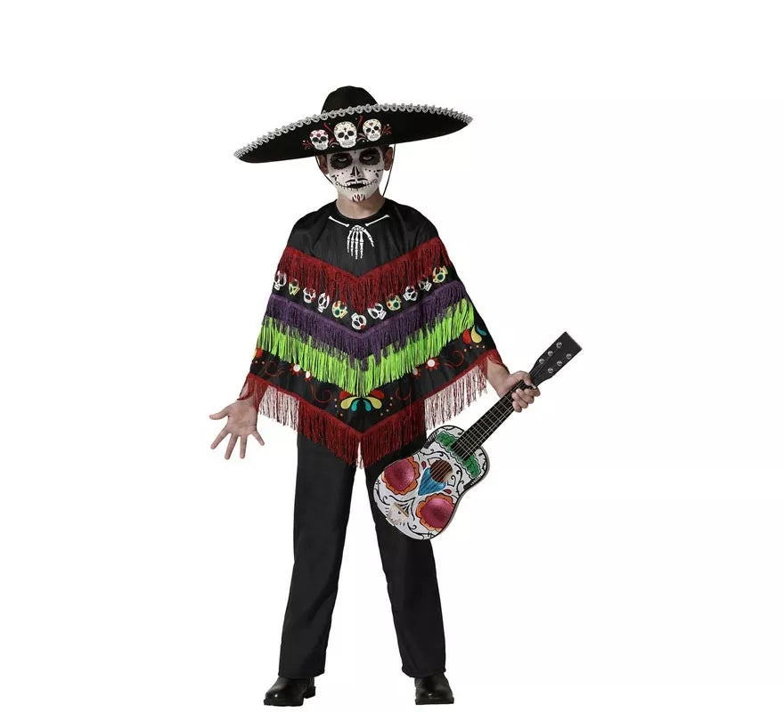 Translation missing: fr.Disfraz o Poncho de Esqueleto Divertido para niño