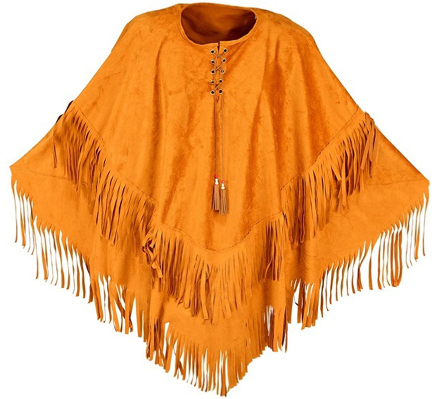Translation missing: fr.Disfraz o Poncho de Indio marrón para adultos