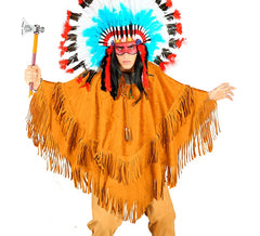 Costume ou poncho indien marron pour adultes