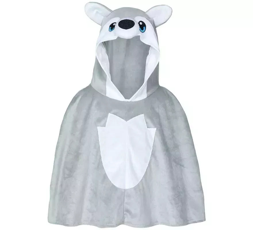 Translation missing: fr.Disfraz o Poncho de Lobo gris para bebé