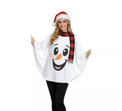 Déguisement de bonhomme de neige ou poncho pour femme