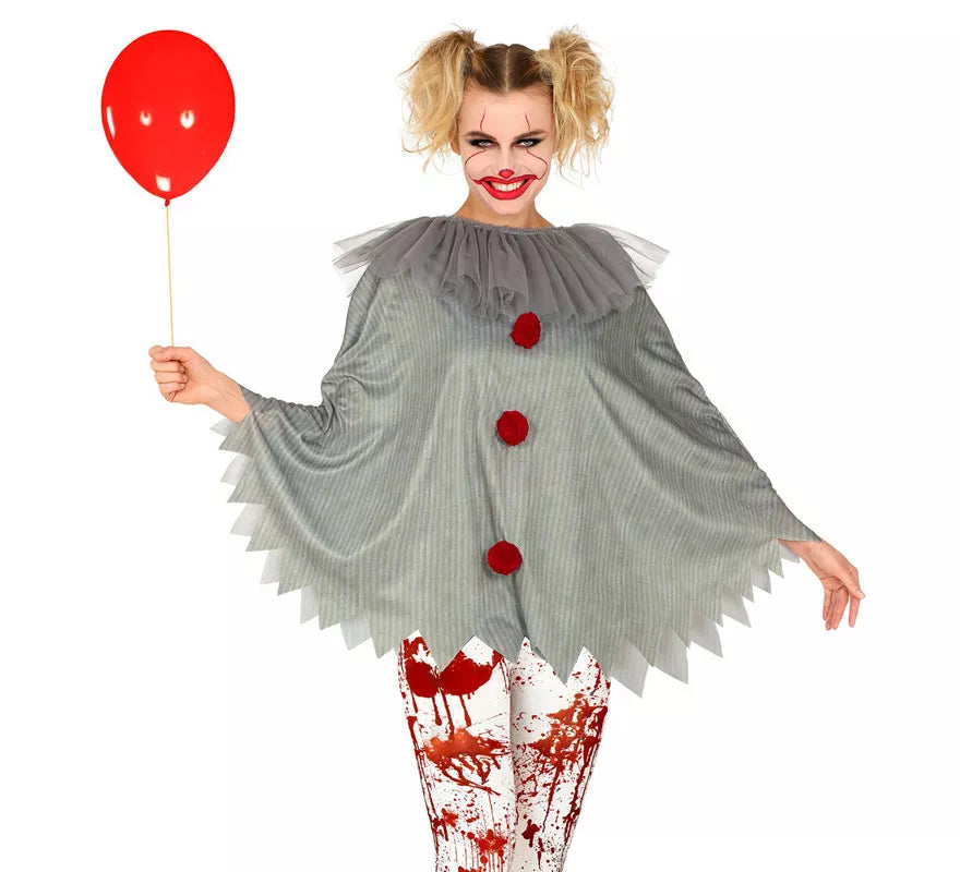 Translation missing: fr.Disfraz o Poncho de Payaso Aterrador para adultos