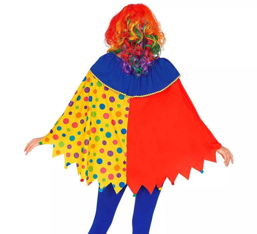 Translation missing: fr.Disfraz o Poncho de Payaso Colorido con Lunares para adulto