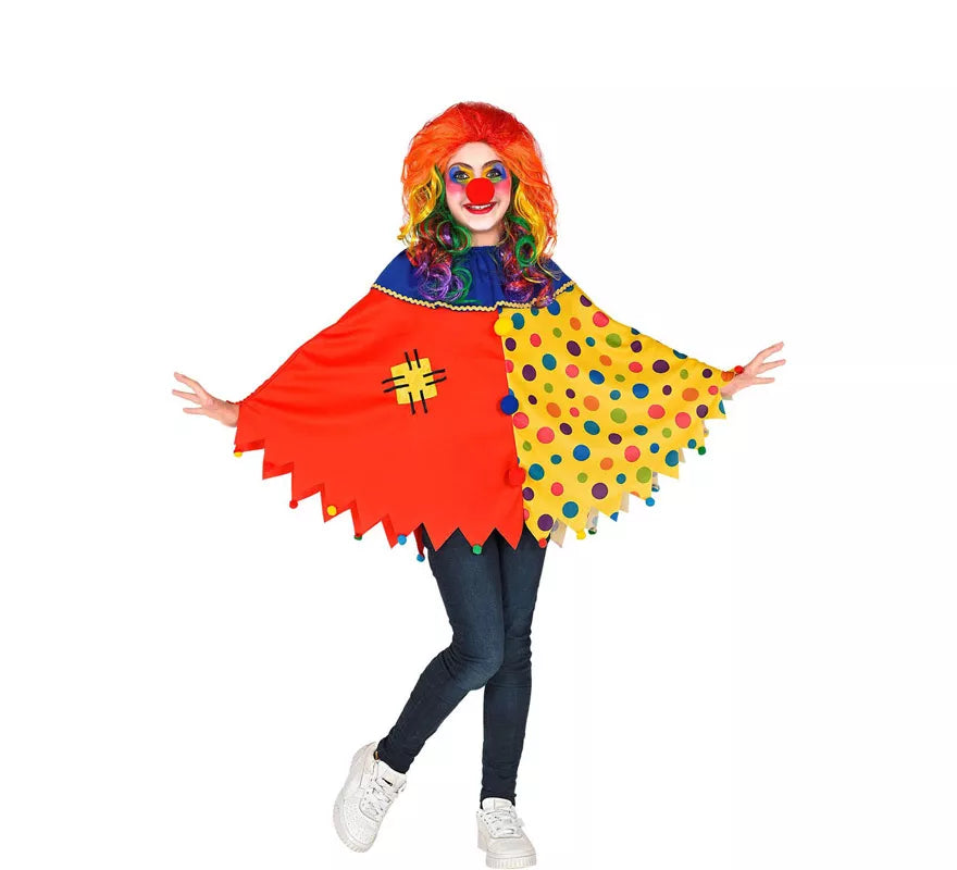 Translation missing: fr.Disfraz o Poncho de Payaso Colorido con Lunares para niños