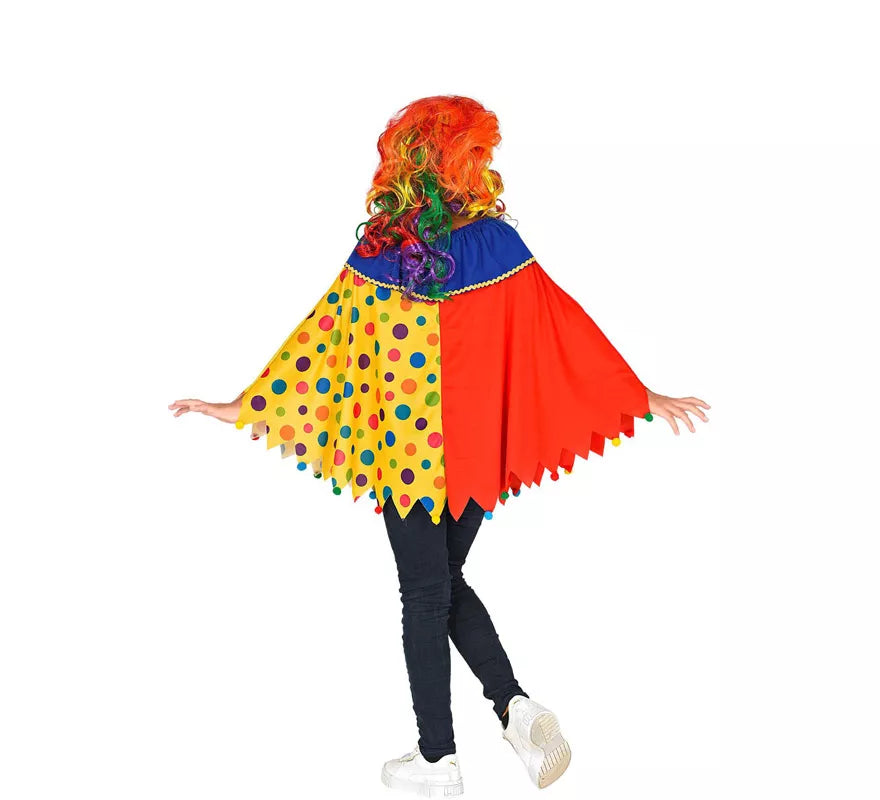 Translation missing: fr.Disfraz o Poncho de Payaso Colorido con Lunares para niños