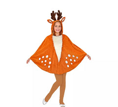 Costume de renne coquin ou poncho avec capuche pour fille