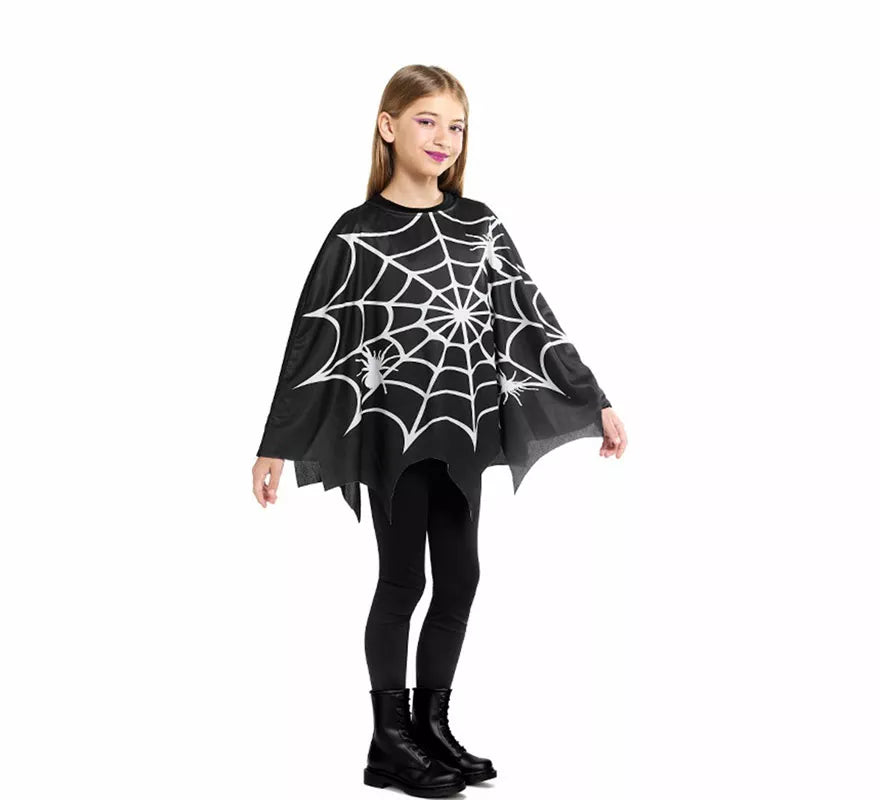 Translation missing: fr.Disfraz o Poncho de Telaraña Horripilante para niña