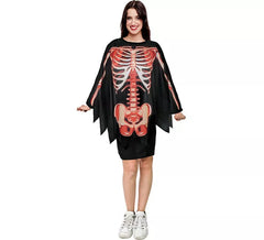 Costume ou Poncho Squelette avec muscles adulte 75 cm