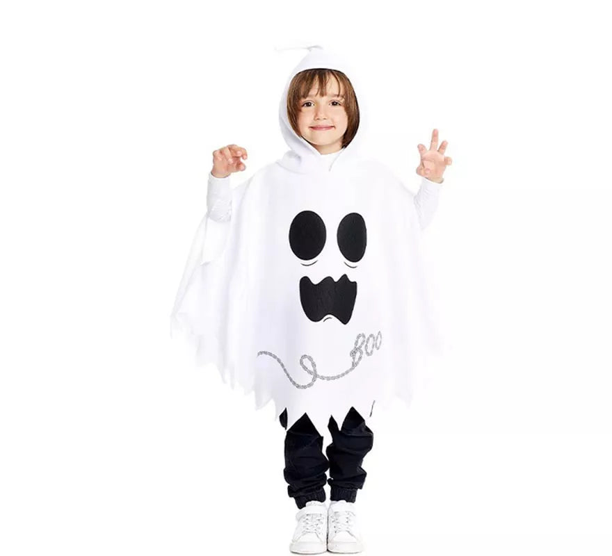 Translation missing: fr.Disfraz o Poncho Fantasmita blanco con capucha para bebé y niños