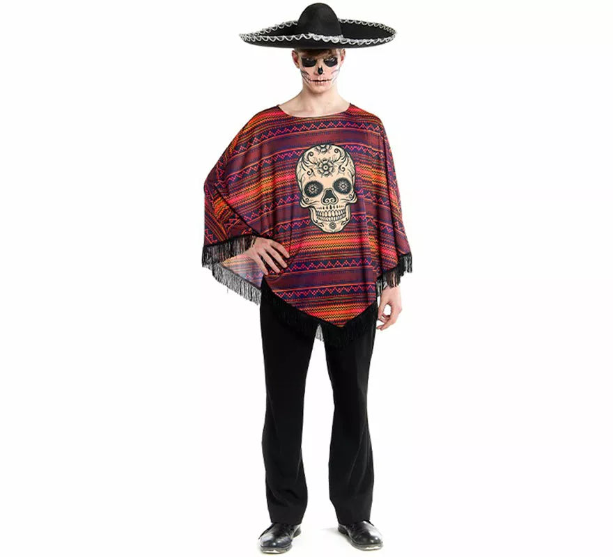 Translation missing: fr.Disfraz o Poncho Mexicano de Catrina para hombre