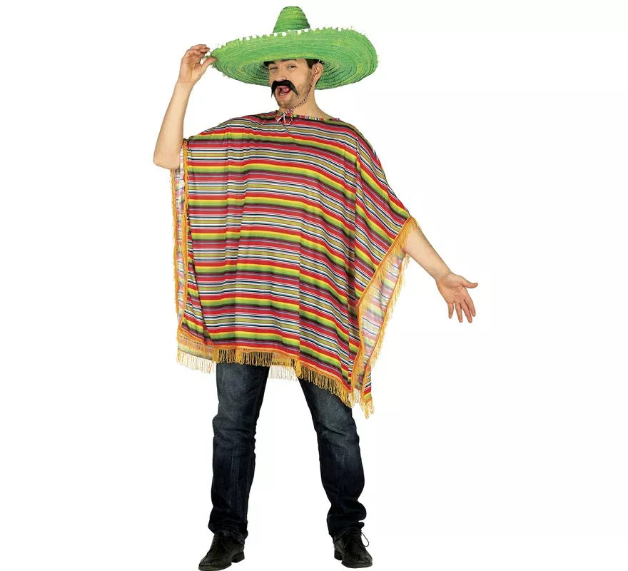 Translation missing: fr.Disfraz o Poncho Mexicano multicolor para hombre