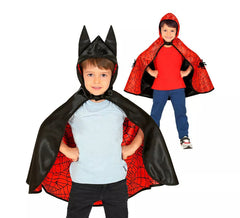Costume ou Poncho réversible : Super Héros Araignée et Enfant Chauve-Souris