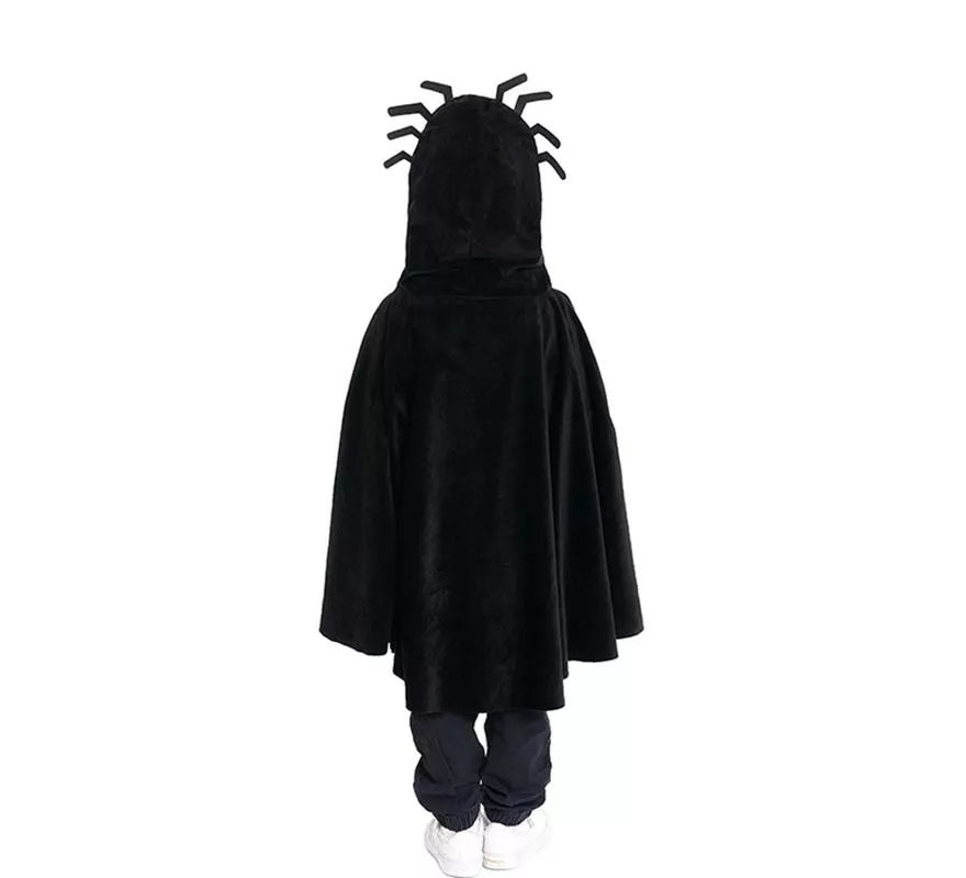 Translation missing: fr.Disfraz o Poncho Spider negro con capucha para bebé y niños