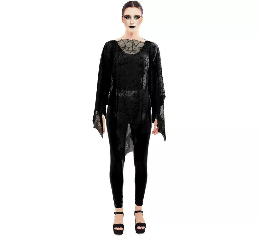 Disfraz o Poncho Telaraña negro adulto de 1,5x1,5 m
