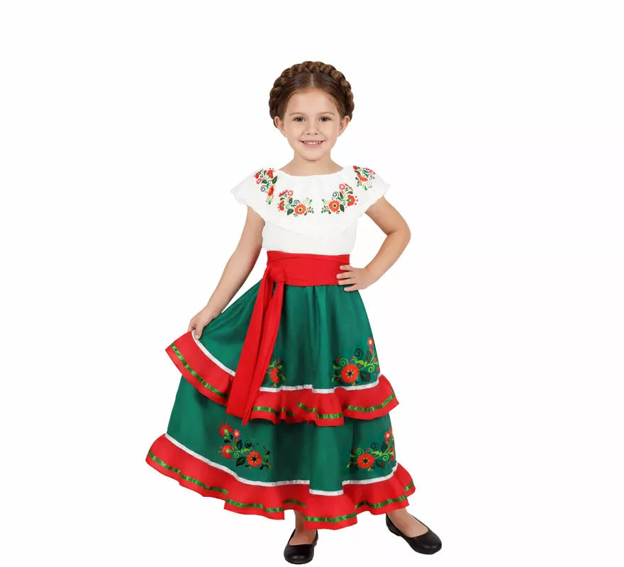 Translation missing: fr.Disfraz o Traje de Mexicana Tradicional con Falda para niña