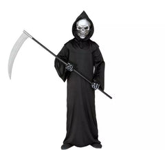 Costume ou robe tête de mort avec masque holographique pour enfants