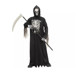 Costume ou robe de mort à capuche avec masque pour enfants