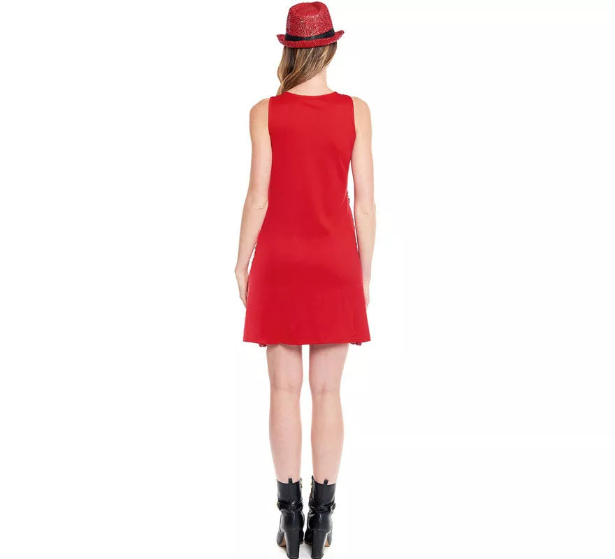 Disfraz o Vestido de Lentejuelas Rojo para mujer